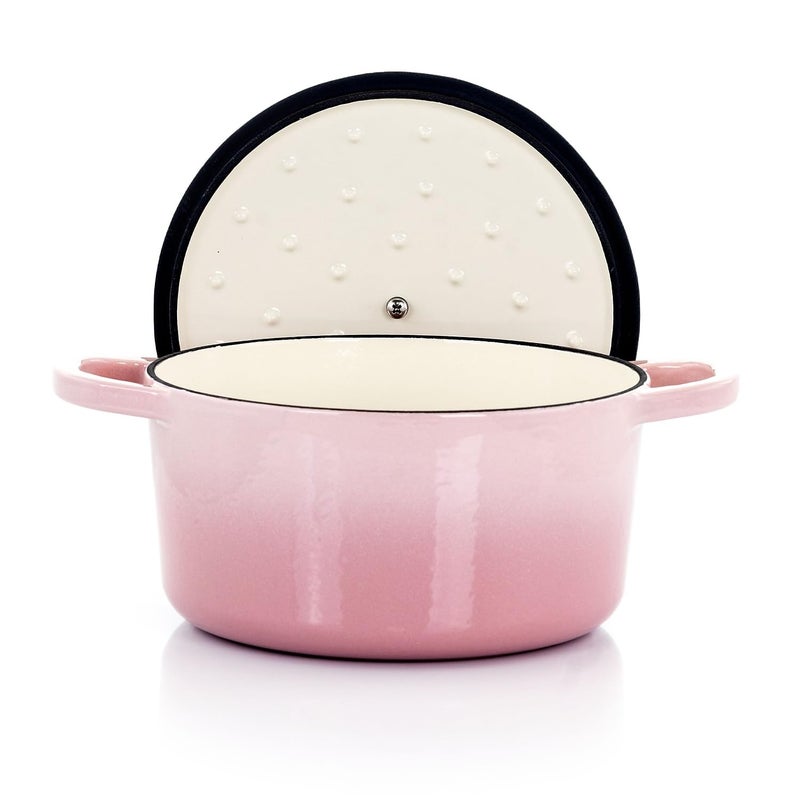 Crock-Pot Artisan Round Enameled Cast Iron Dutch Oven, 3-Quart, Blush Pink - Image 3
